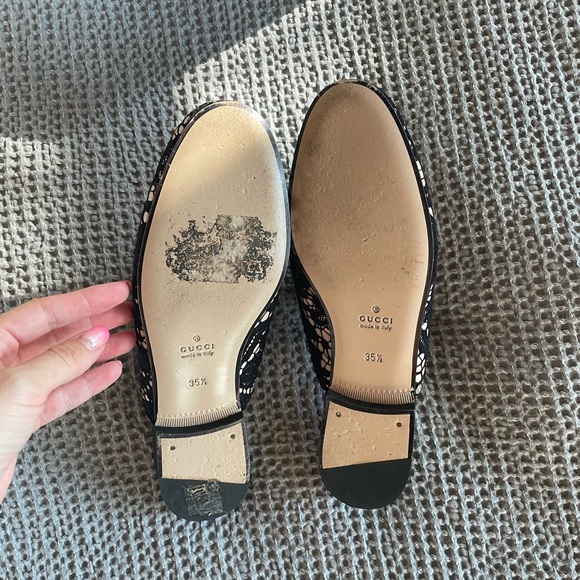 Gucci Black Horsebit Lace Mules - Picture 4 of 7